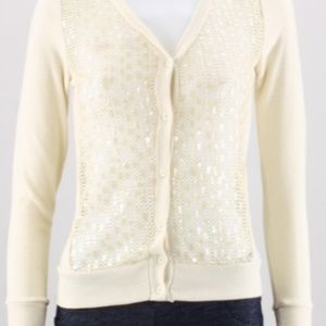 Poof Lita Cardigan with mesh and sequined front